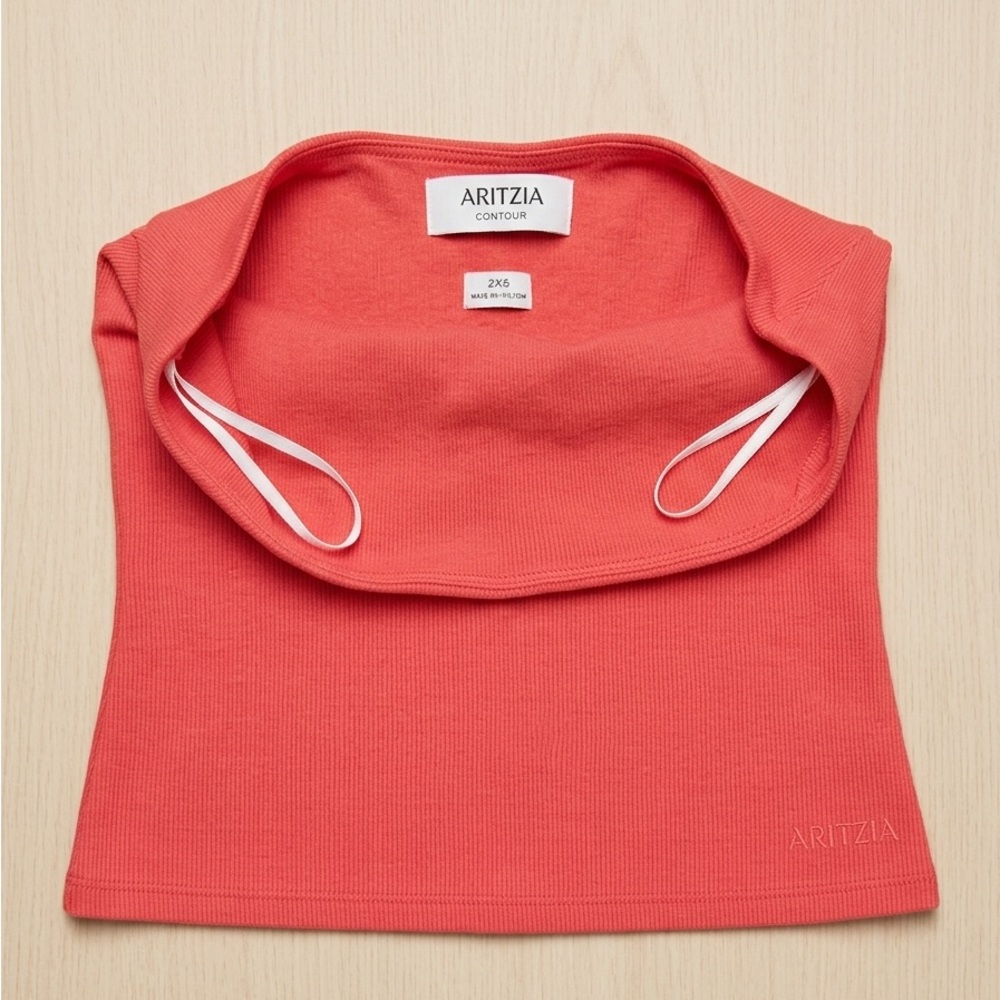 NOT AVAILABLE‼️ Aritzia Contour Coral Ribbed Camisole Neck Tube